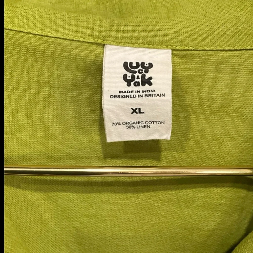 Lucy & Yak Lime Green Wide Leg Alfie Shirt and Freddie Trousers Set XL - Picture 6 of 10